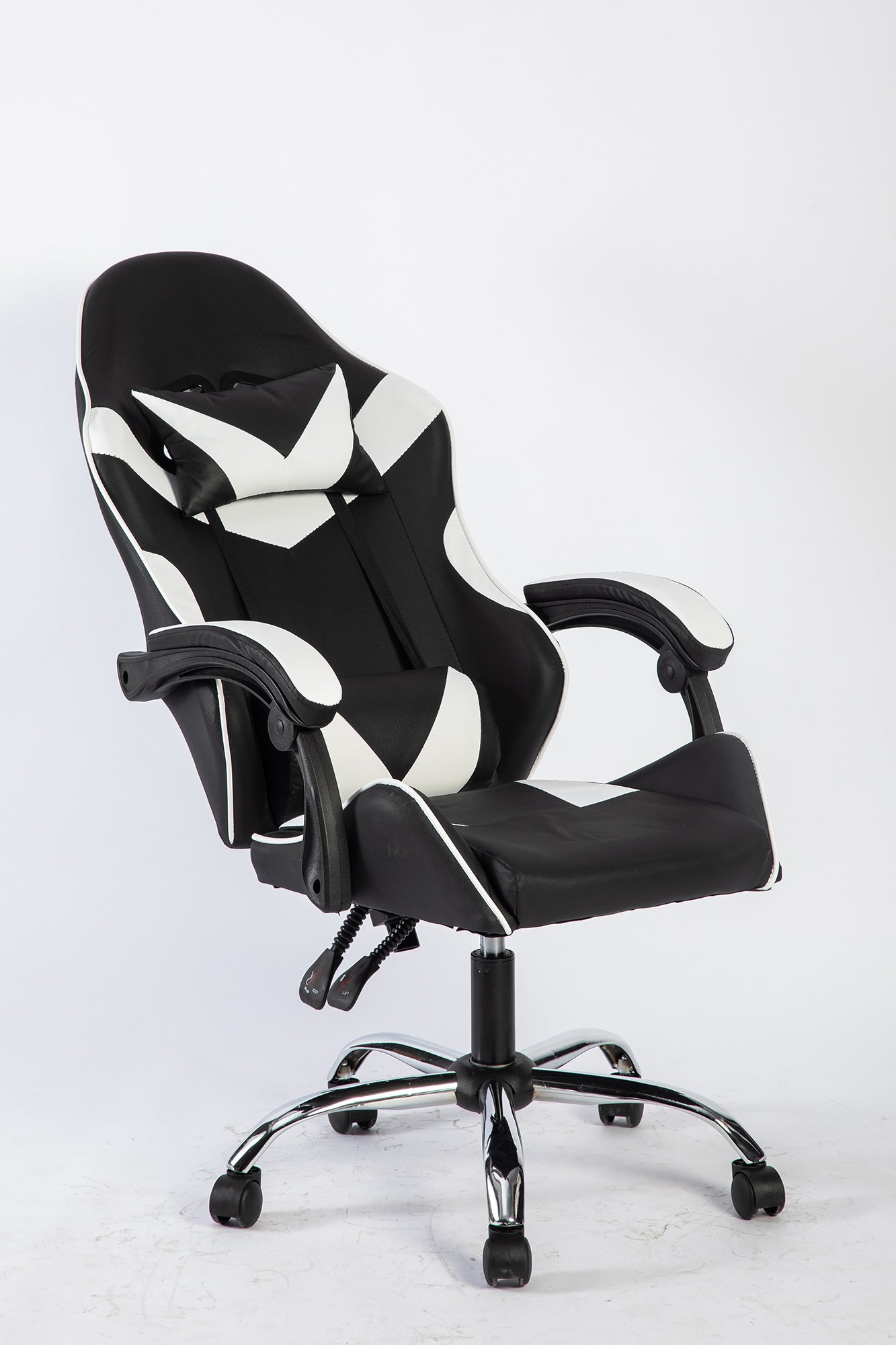 SMAK Silla Gamer Rom Sin Apoya Pies Negro con Blanco