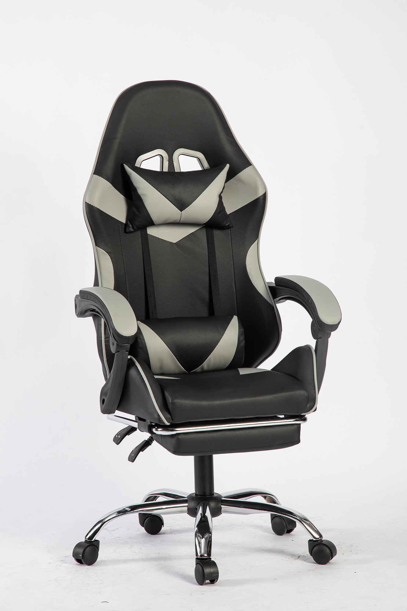 SMAK Silla Gamer Rom Con Apoya Pies Negro con Gris
