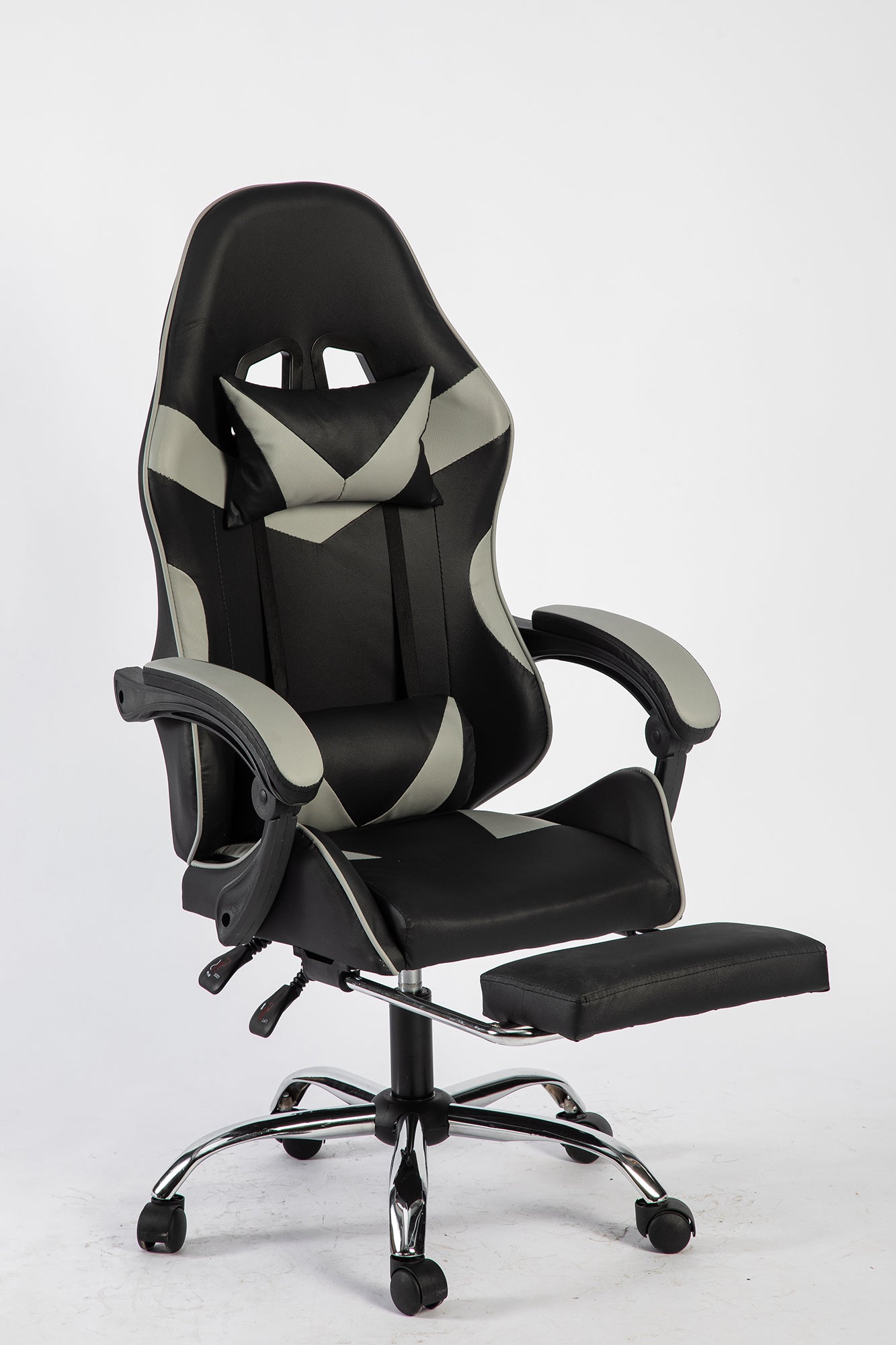 SMAK Silla Gamer Rom Con Apoya Pies Negro con Gris