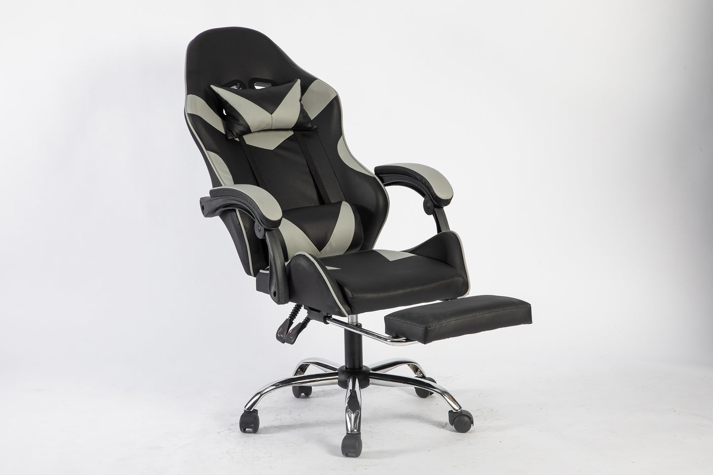 SMAK Silla Gamer Rom Con Apoya Pies Negro con Gris