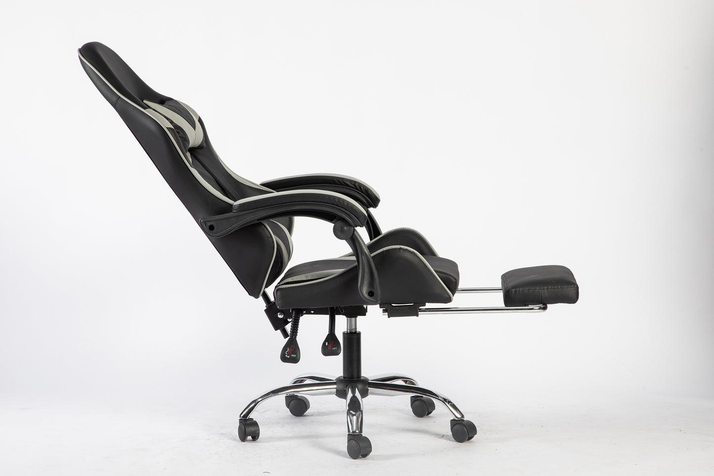 SMAK Silla Gamer Rom Con Apoya Pies Negro con Gris