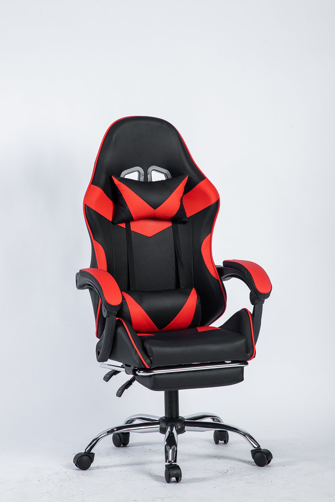 SMAK Silla Gamer Rom Con Apoya Pies Negro con Rojo