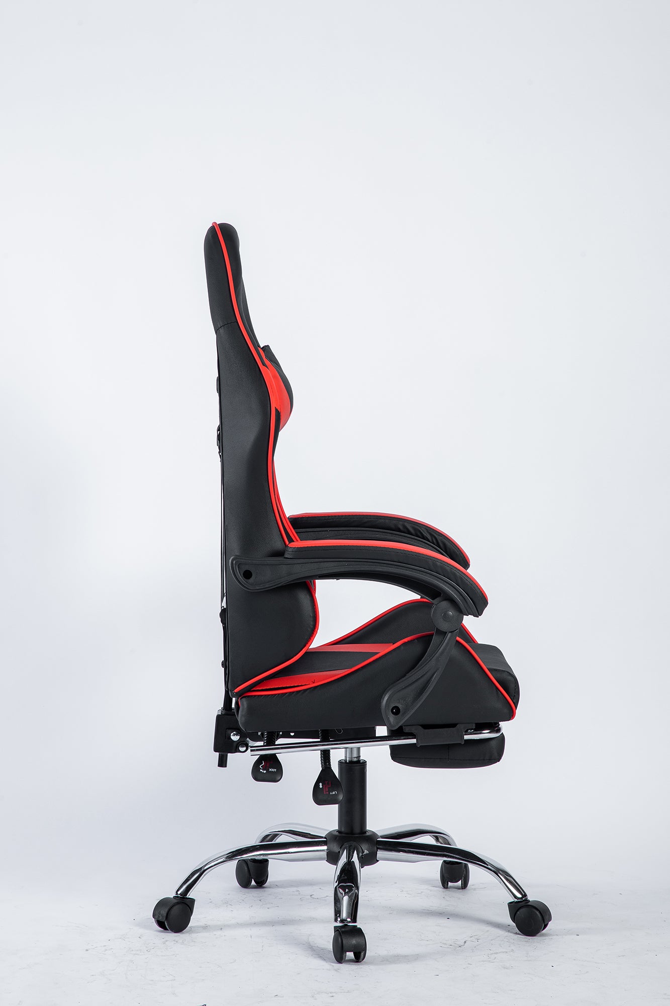SMAK Silla Gamer Rom Con Apoya Pies Negro con Rojo