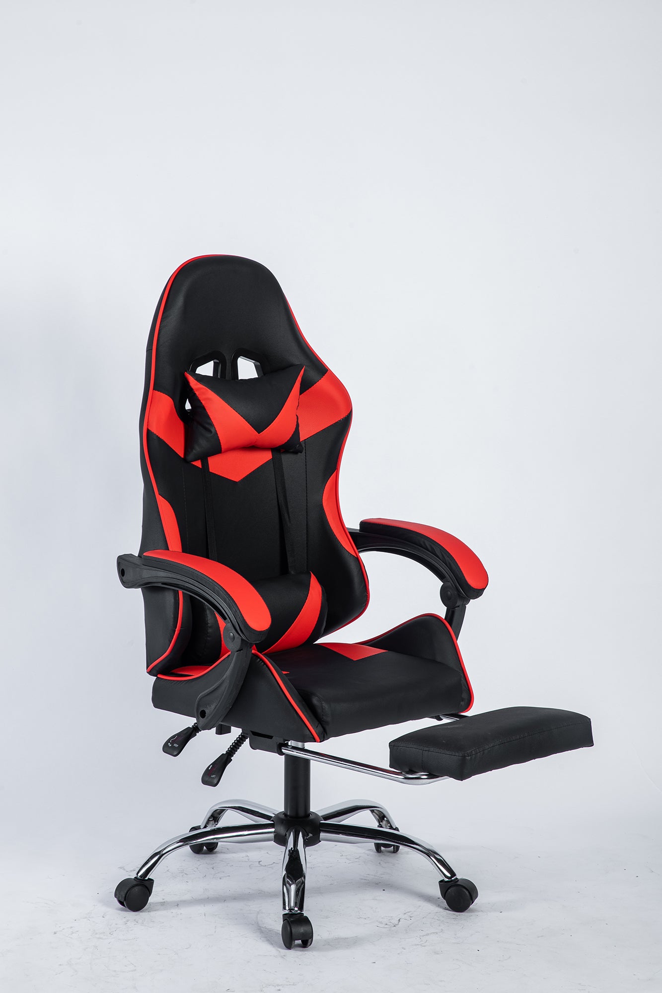SMAK Silla Gamer Rom Con Apoya Pies Negro con Rojo