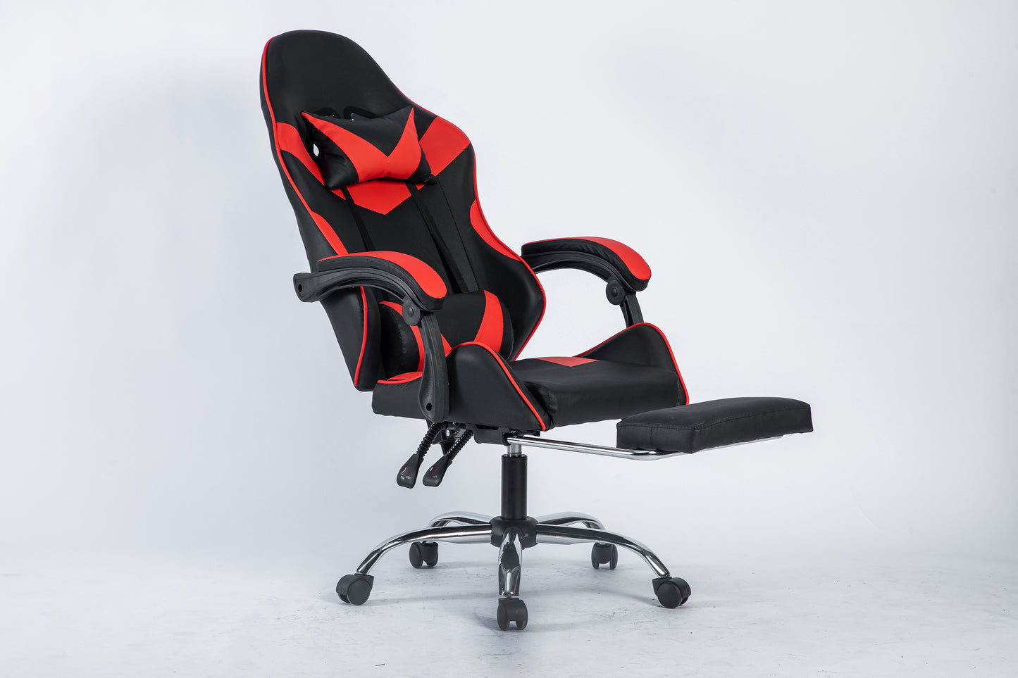 SMAK Silla Gamer Rom Con Apoya Pies Negro con Rojo