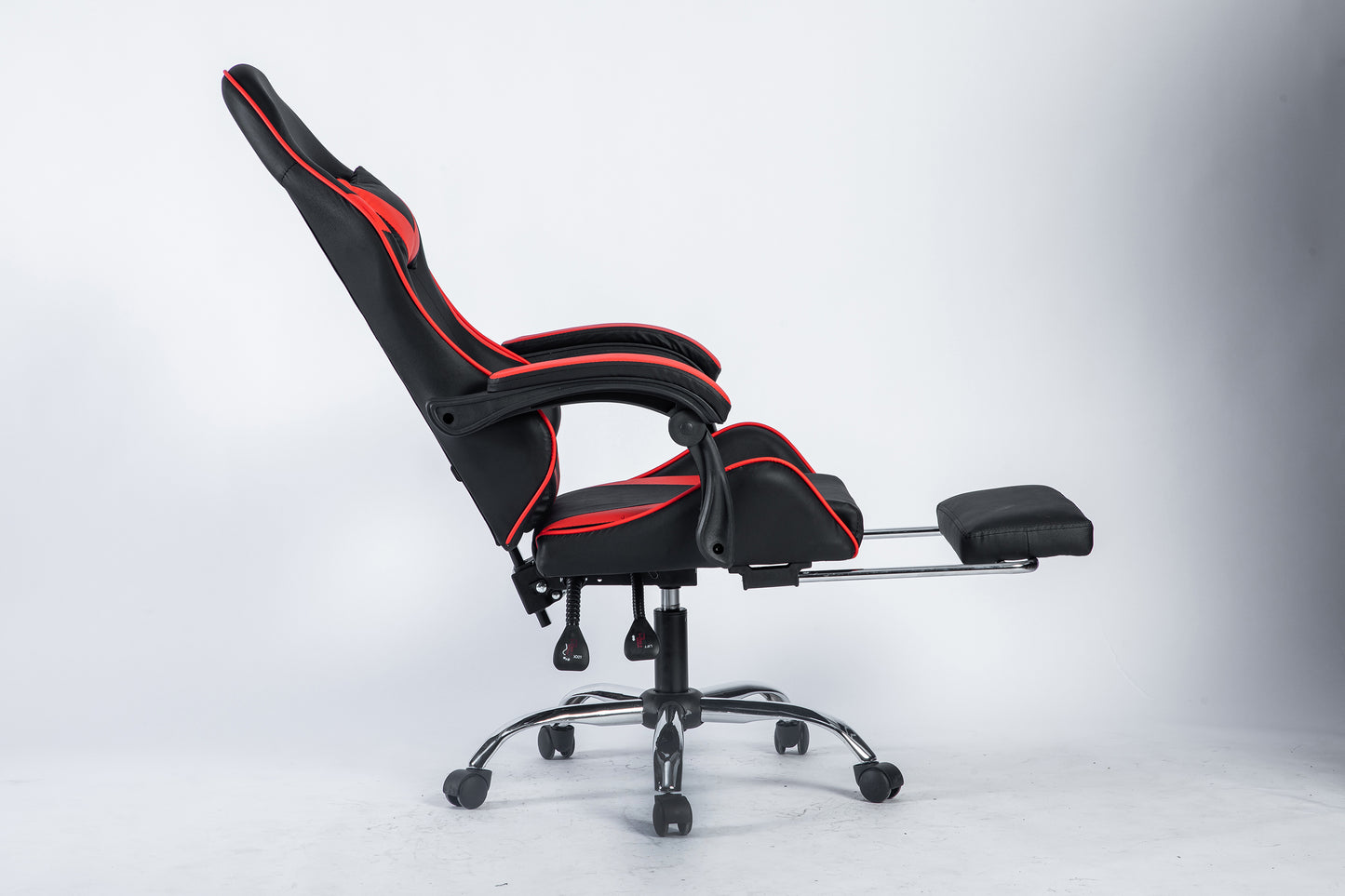 SMAK Silla Gamer Rom Con Apoya Pies Negro con Rojo