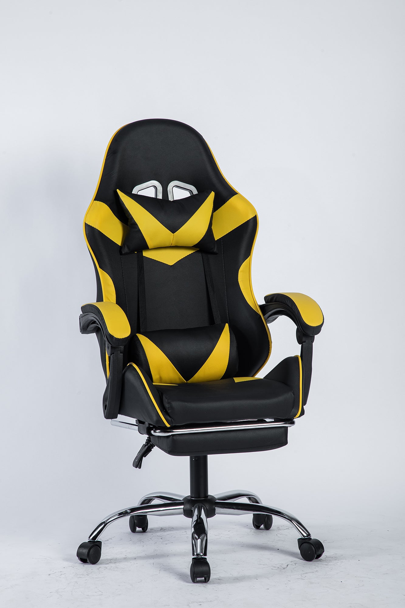 SMAK Silla Gamer Rom Con Apoya Pies Negro con Amarillo