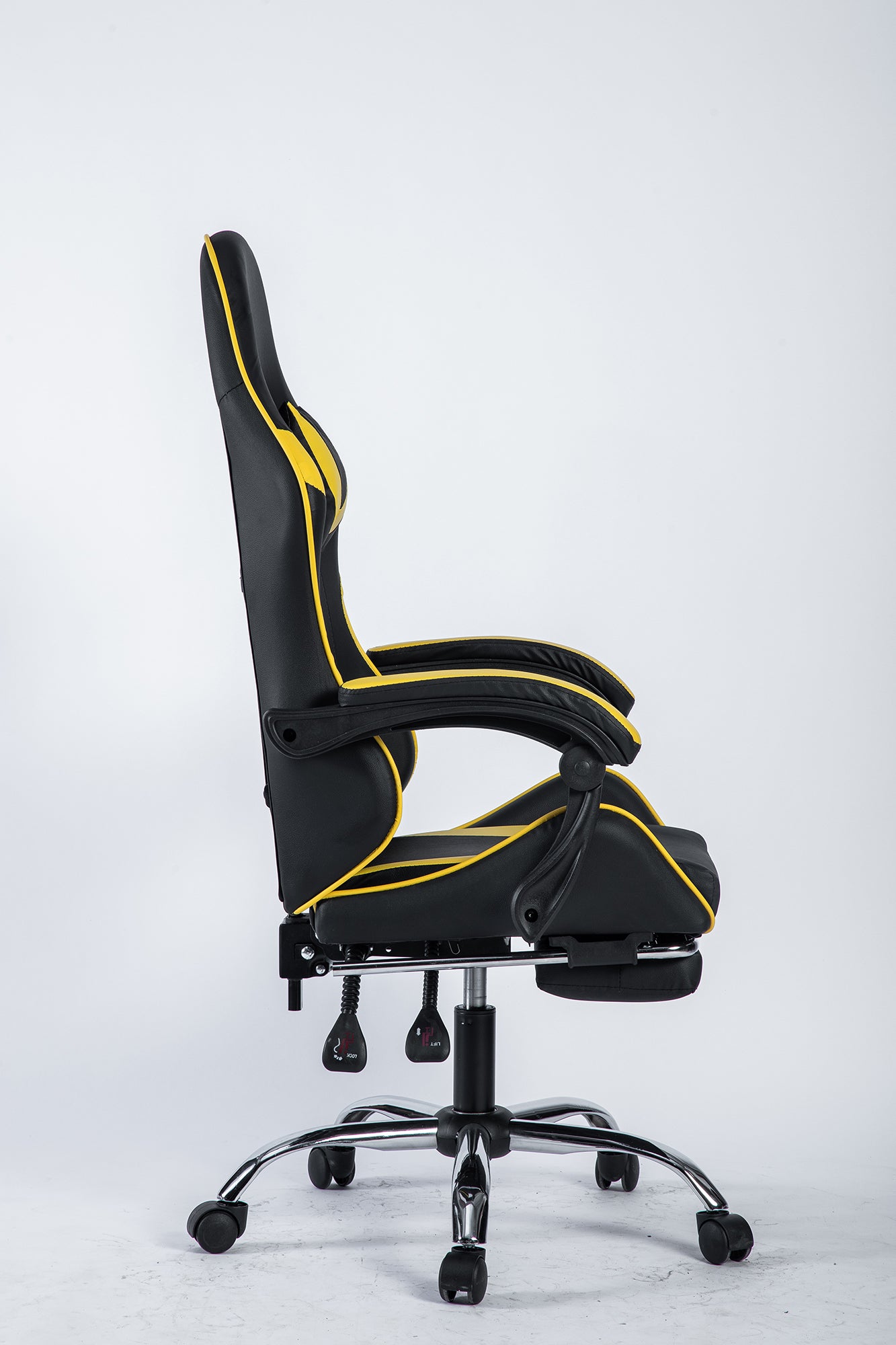 SMAK Silla Gamer Rom Con Apoya Pies Negro con Amarillo