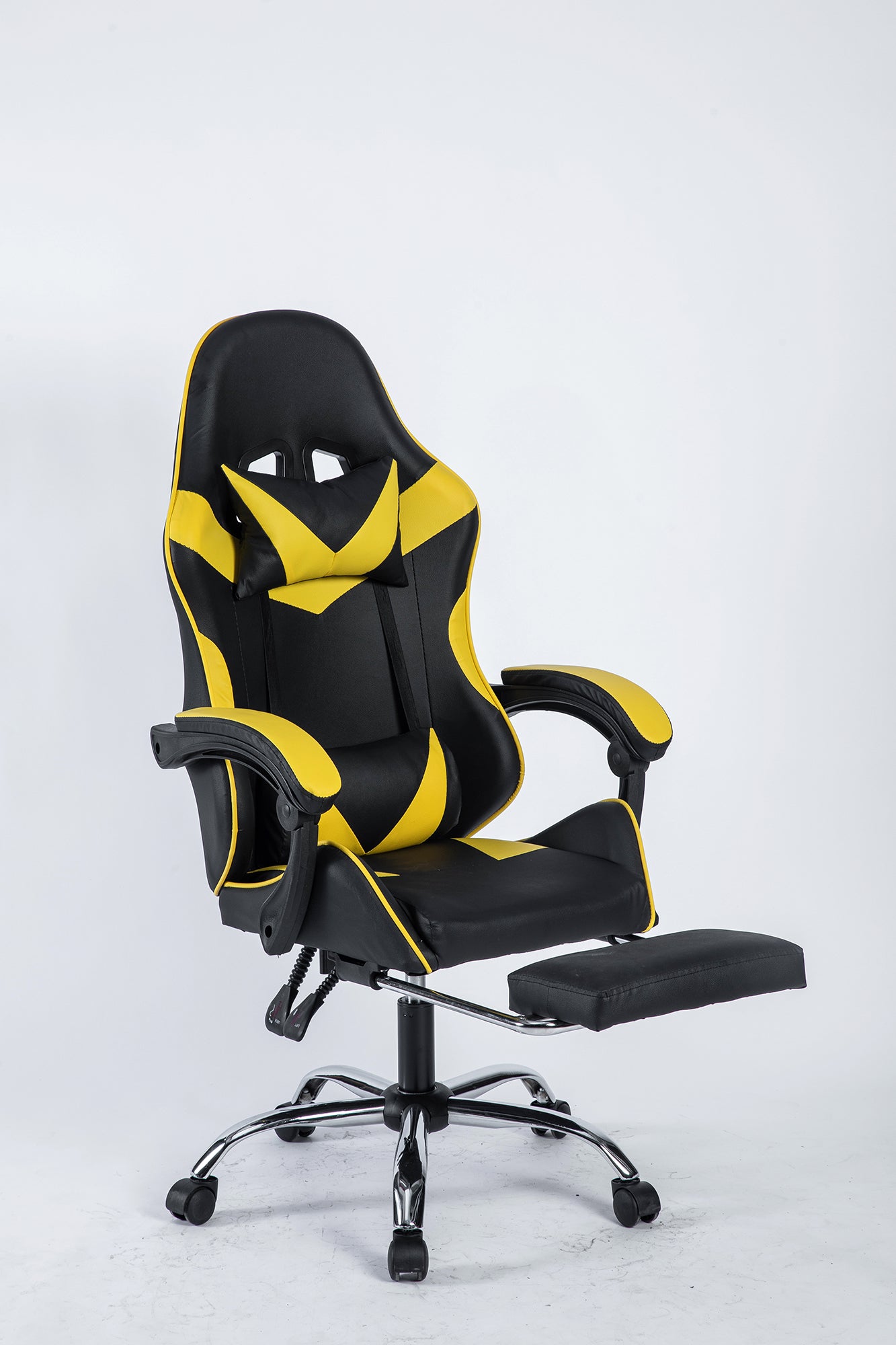 SMAK Silla Gamer Rom Con Apoya Pies Negro con Amarillo