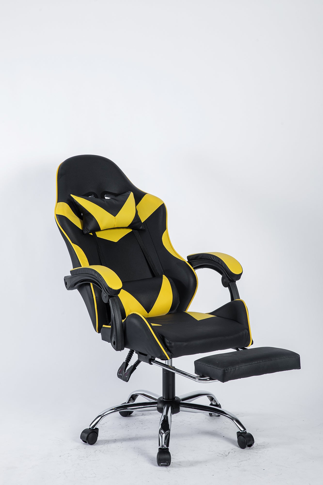SMAK Silla Gamer Rom Con Apoya Pies Negro con Amarillo
