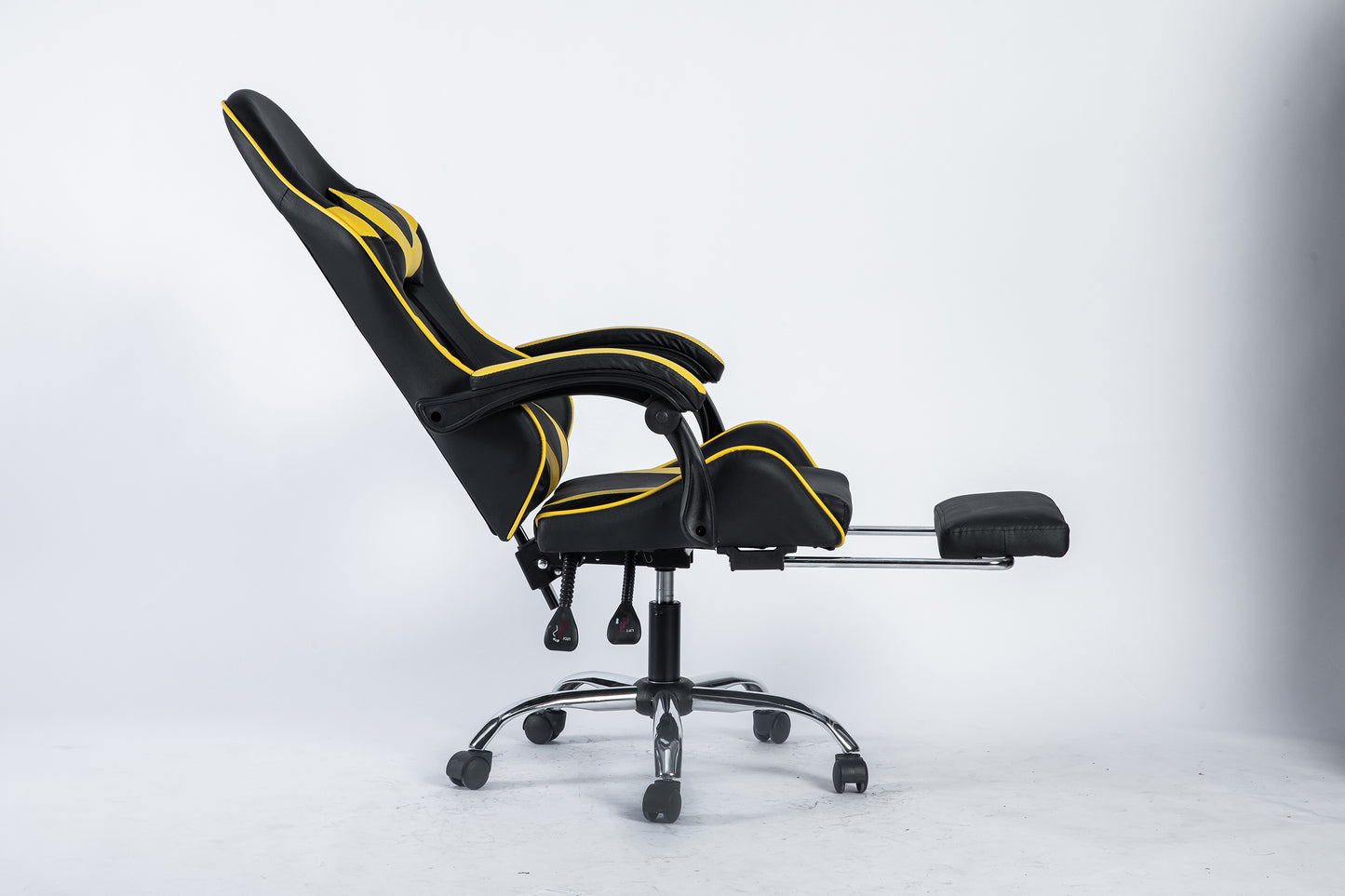 SMAK Silla Gamer Rom Con Apoya Pies Negro con Amarillo