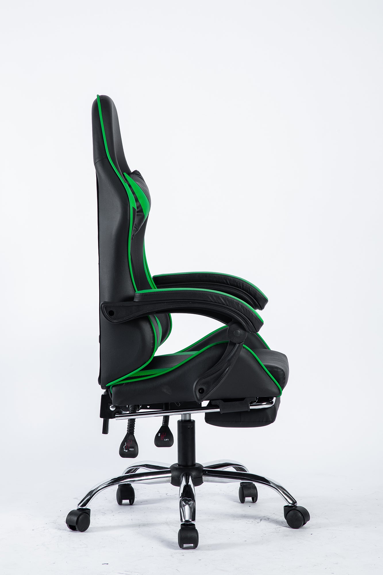 SMAK Silla Gamer Rom Con Apoya Pies Negro con Verde