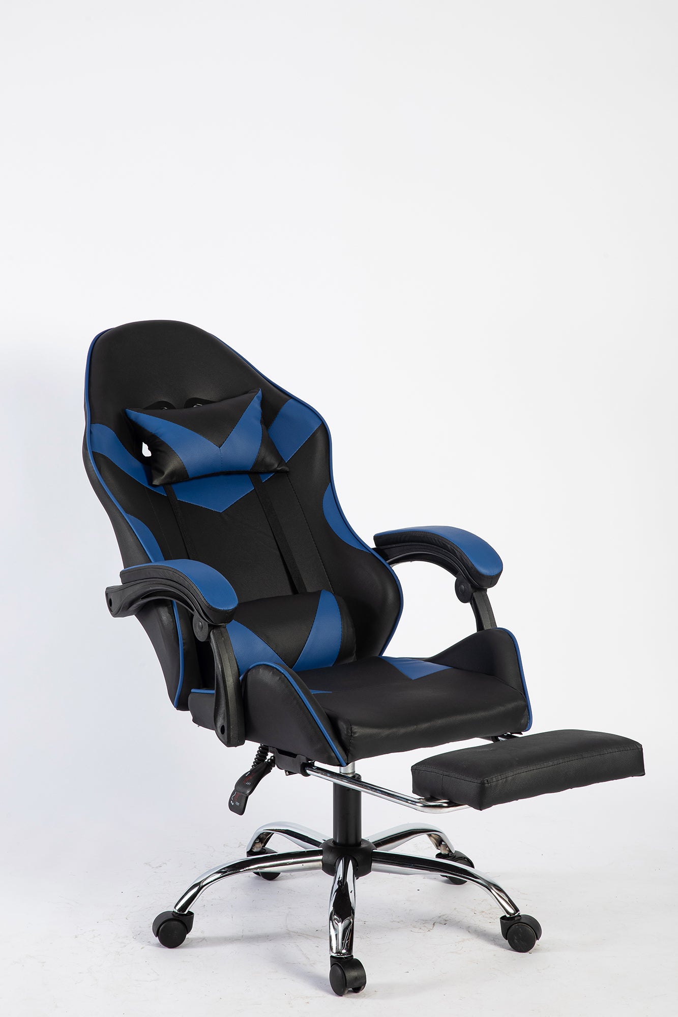 SMAK Silla Gamer Rom Con Apoya Pies Negro con Azul