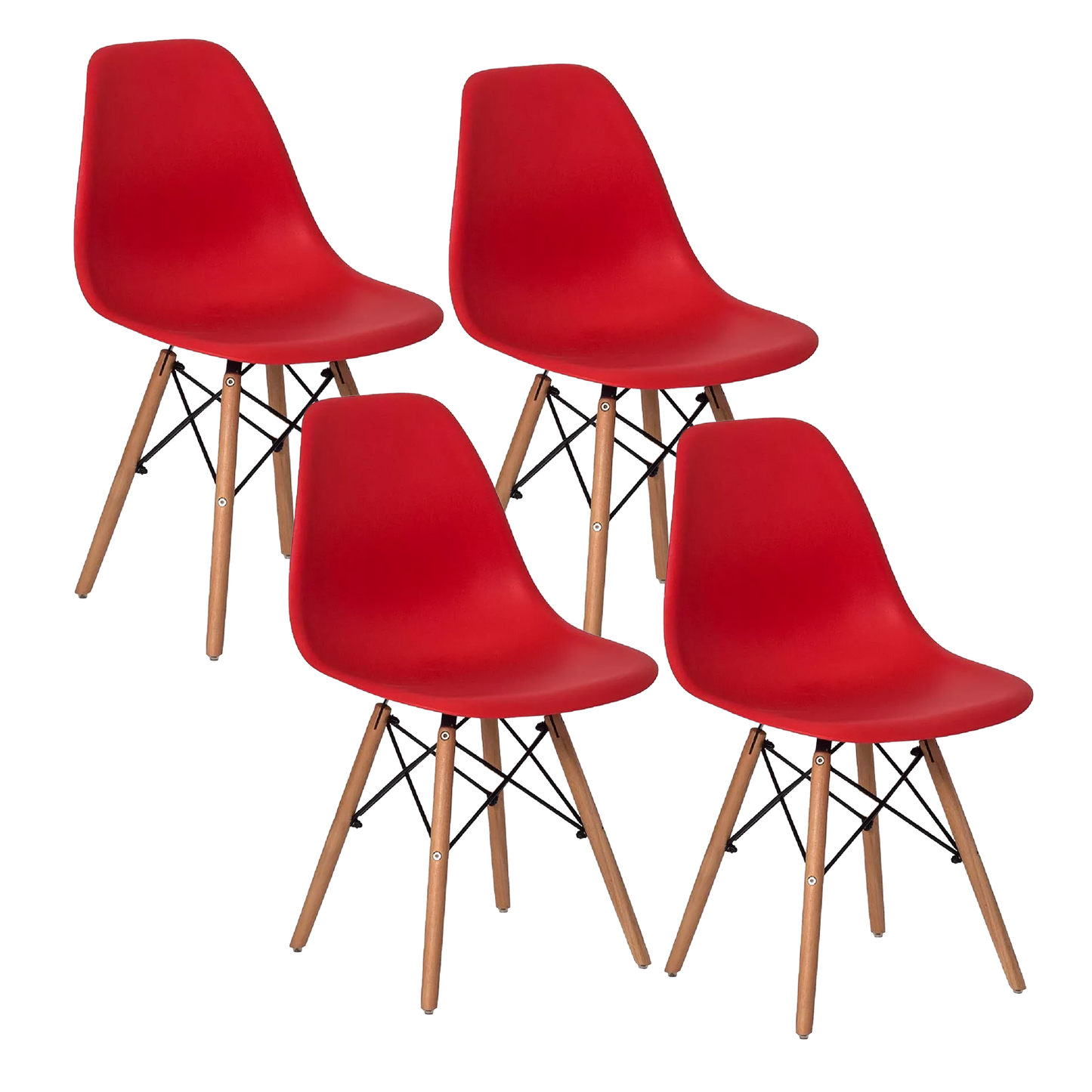 SMAK Set Silla Eames Rojo - 4 Piezas