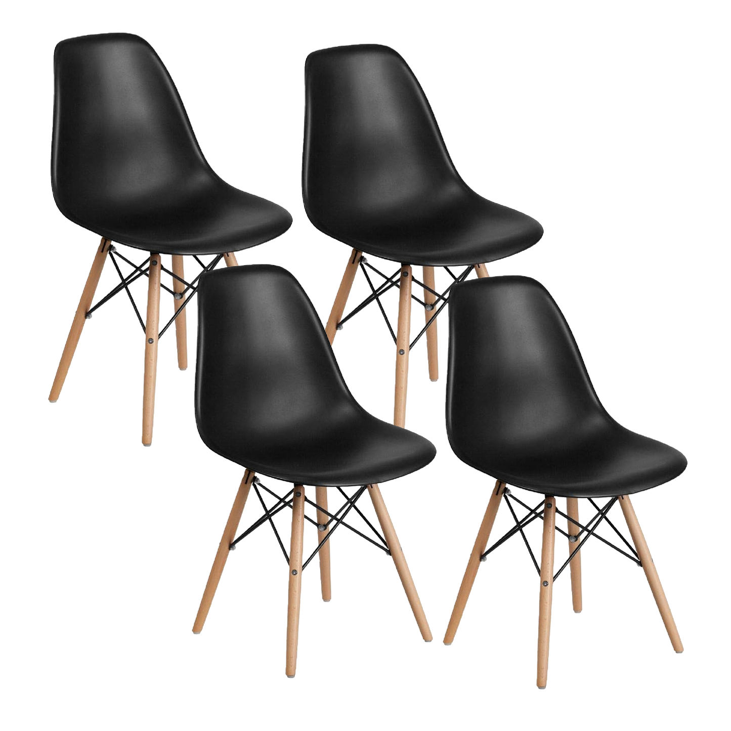 SMAK Set Silla Eames Negra - 4 Piezas