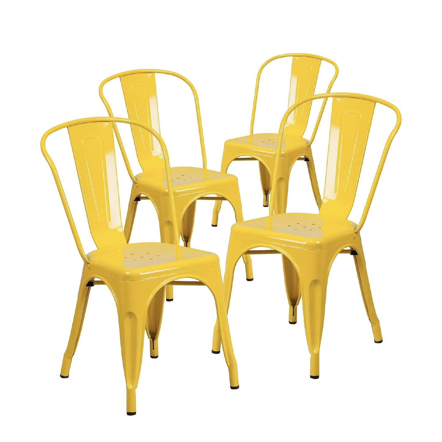 SMAK Set Silla Tolix Amarillo - 4 Piezas