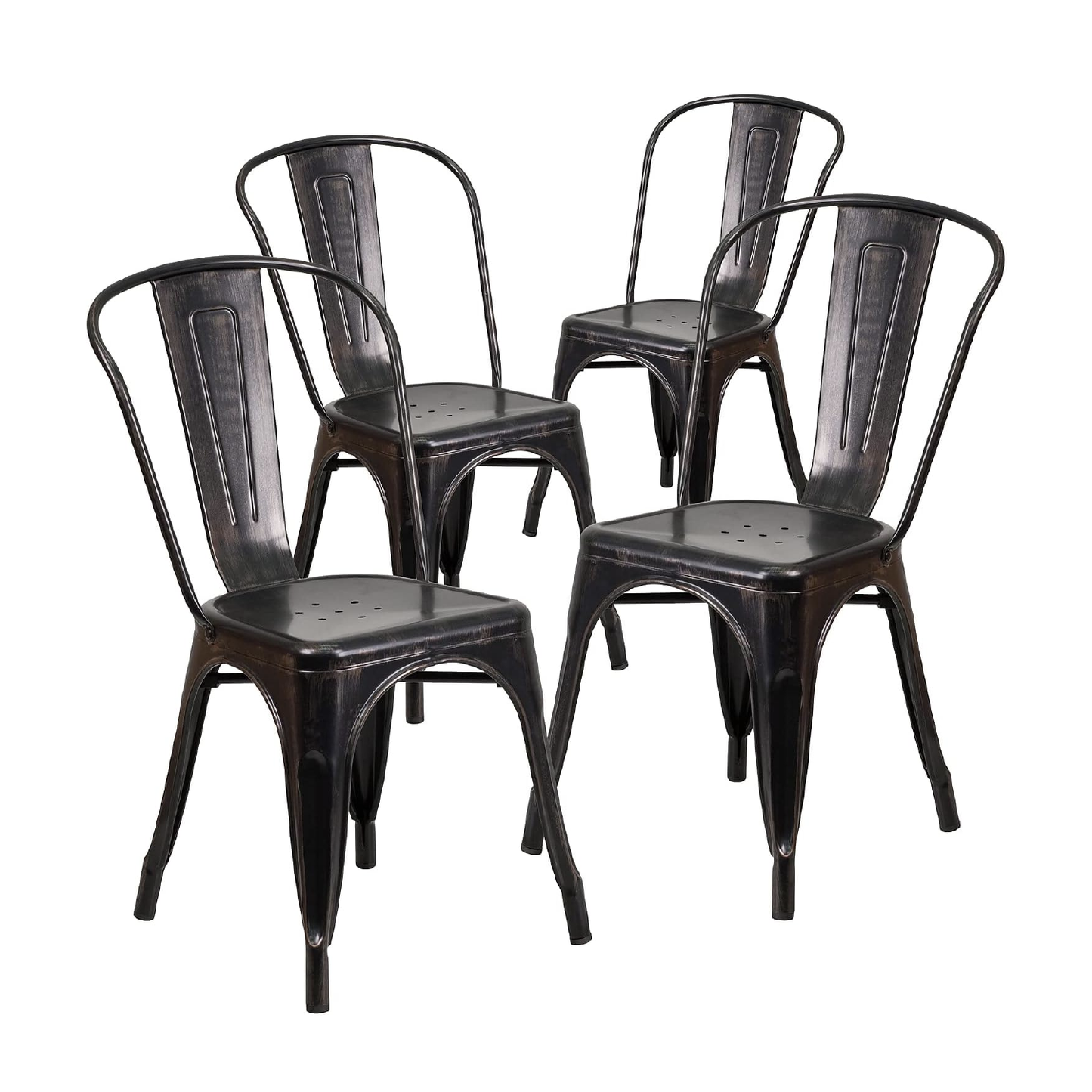 SMAK Set Silla Tolix Negro - 4 Piezas