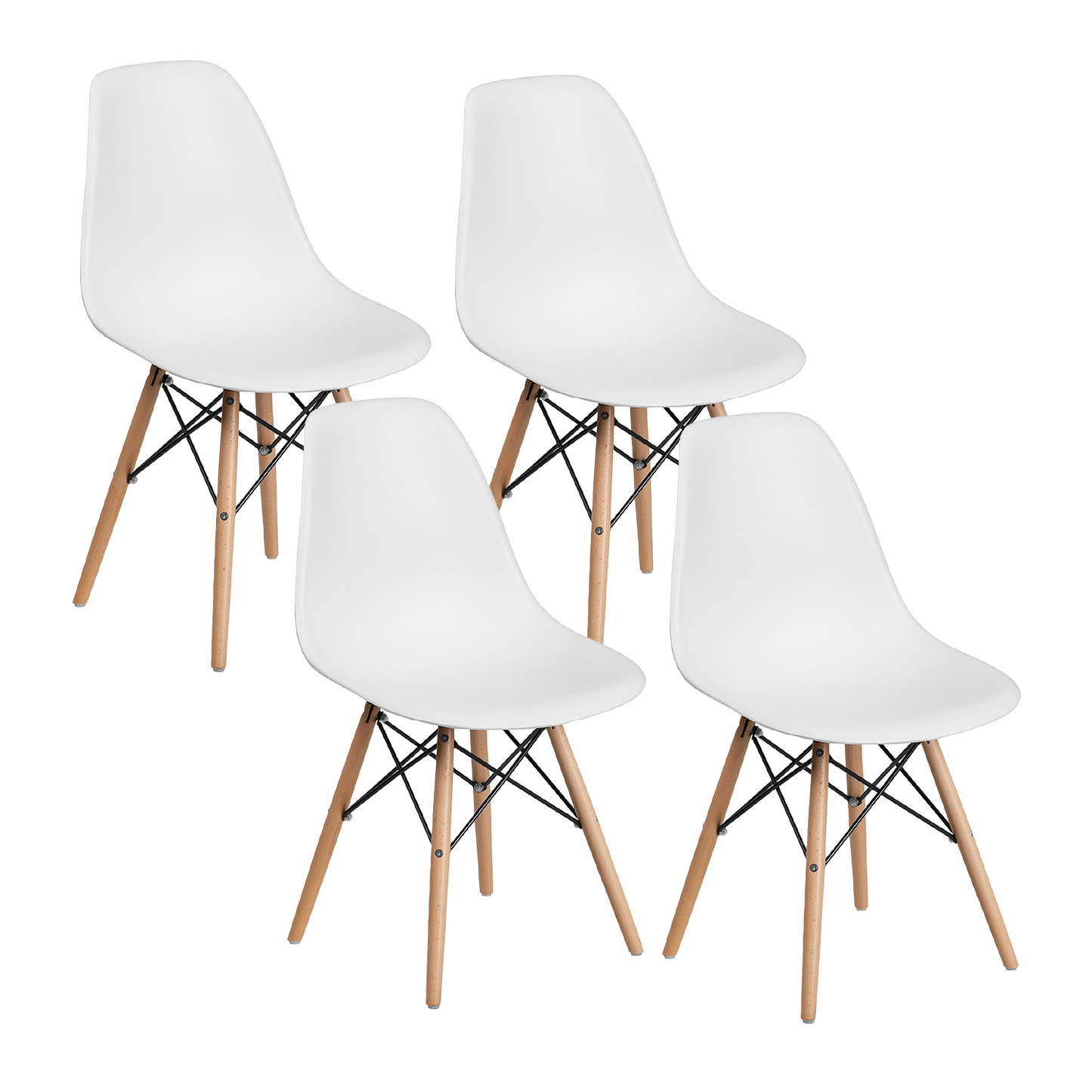 SMAK Set Silla Eames blanco - 4 Piezas