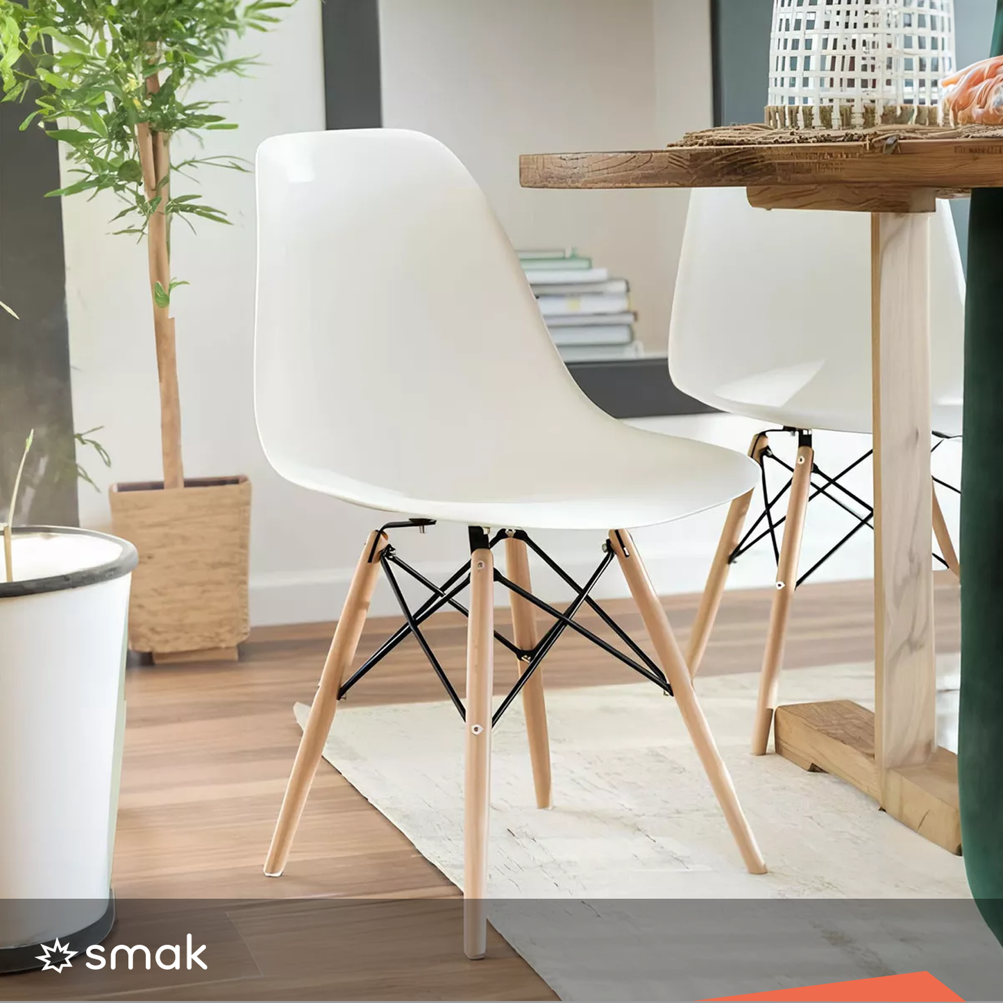 SMAK Set Silla Eames blanco - 4 Piezas