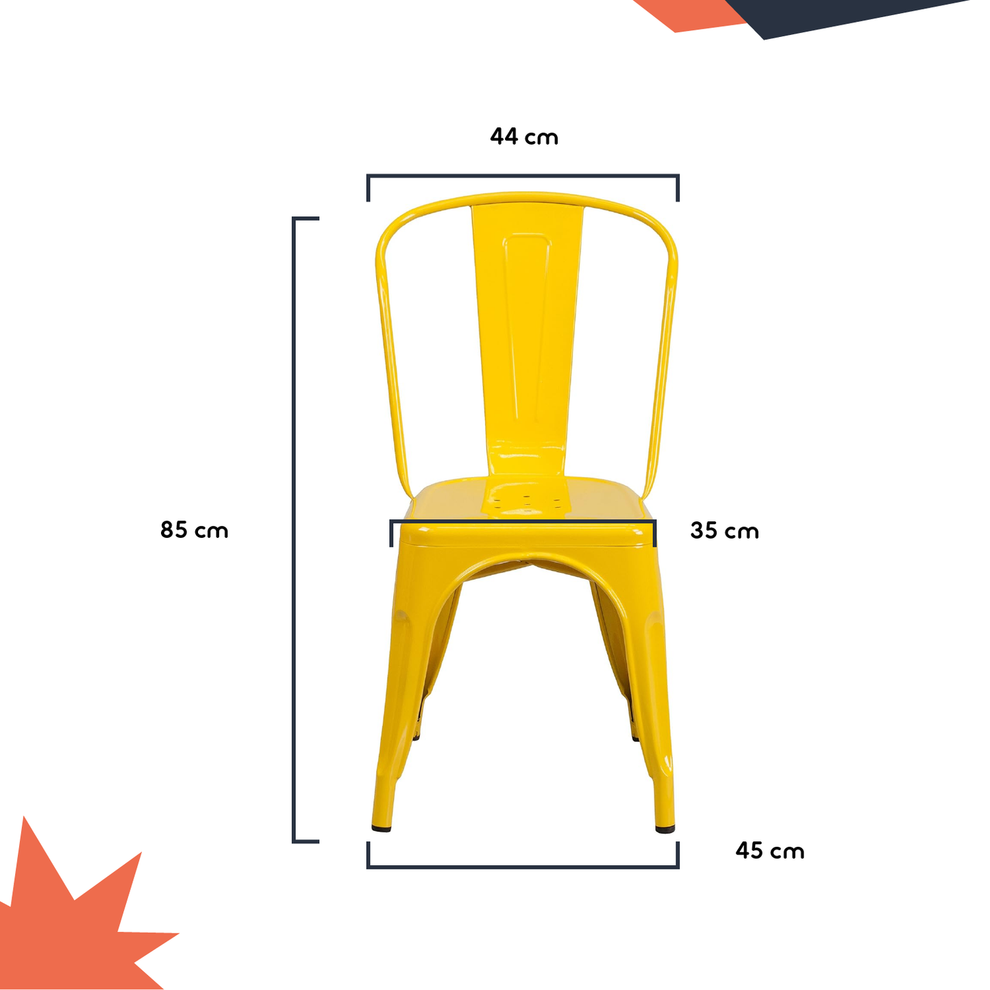 SMAK Set Silla Tolix Amarillo - 4 Piezas