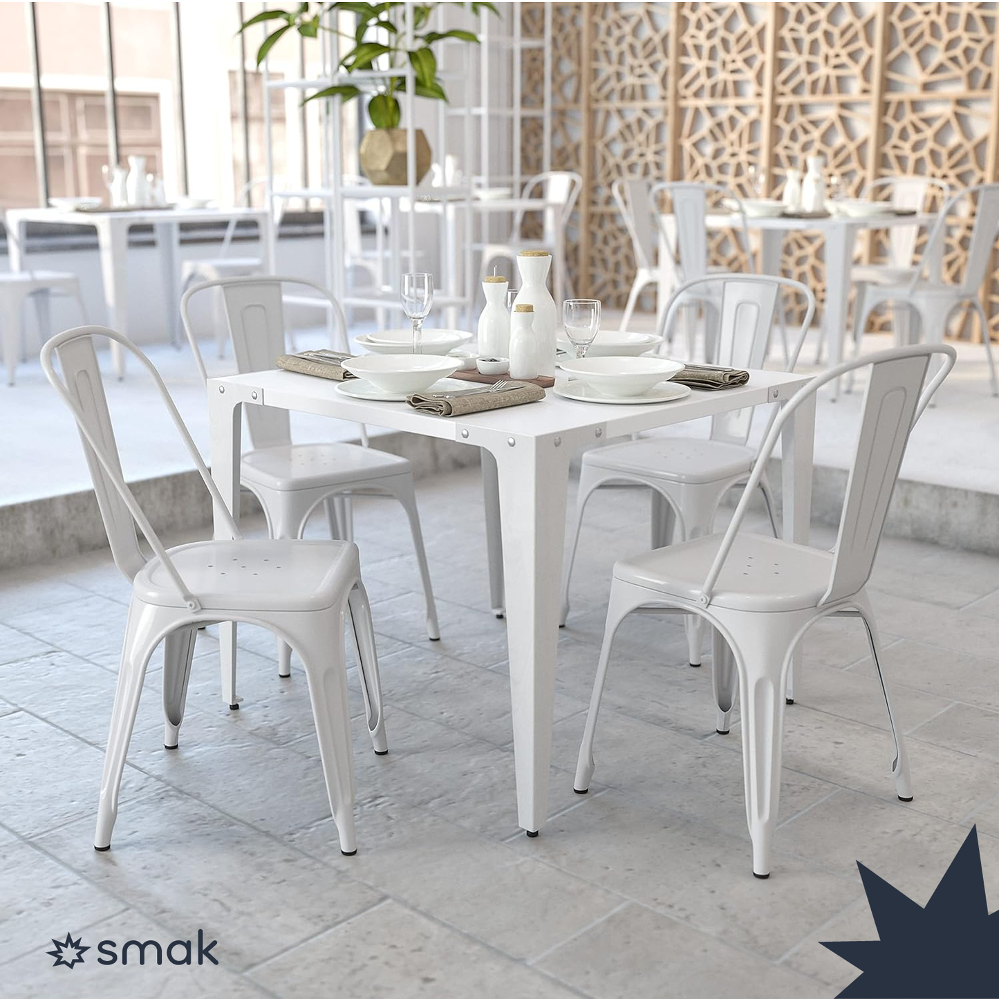 SMAK Set Silla Tolix Blanco - 4 Piezas