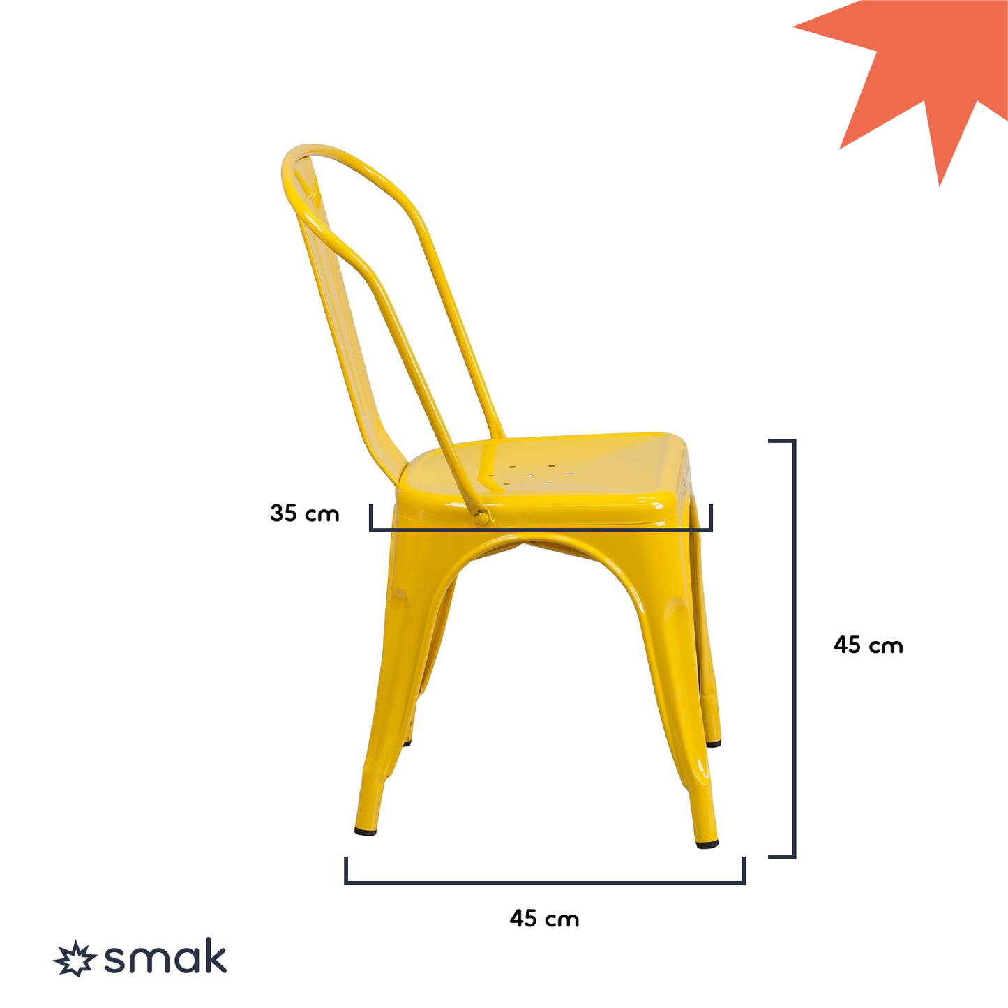 SMAK Set Silla Tolix Amarillo - 4 Piezas