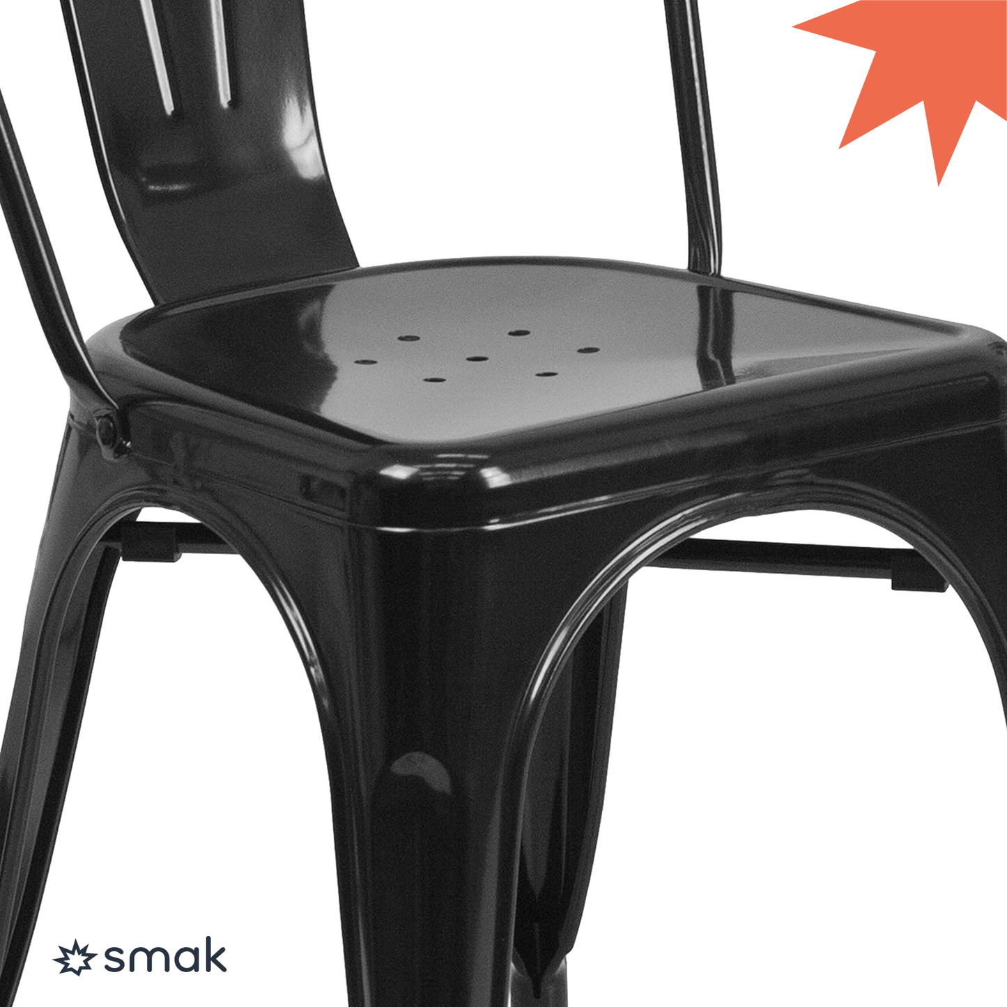SMAK Set Silla Tolix Negro - 4 Piezas