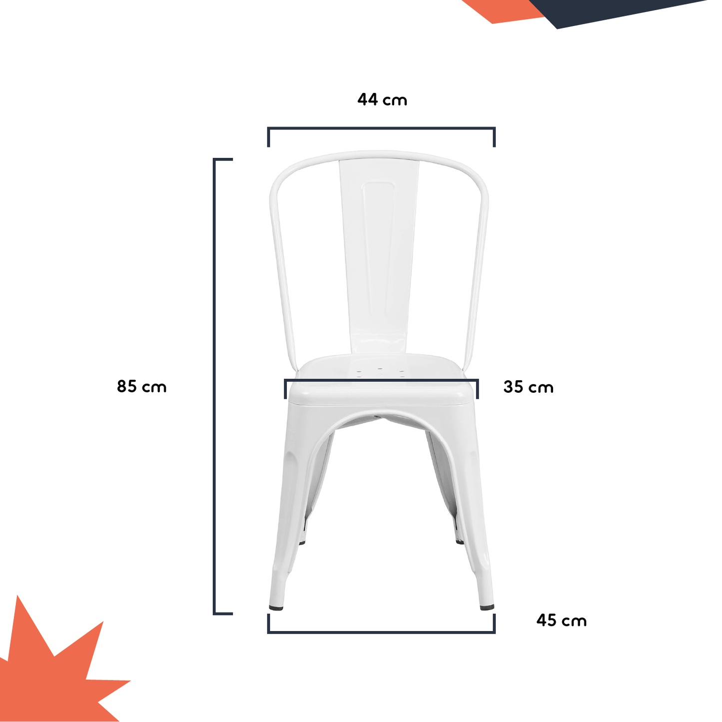 SMAK Set Silla Tolix Blanco - 4 Piezas