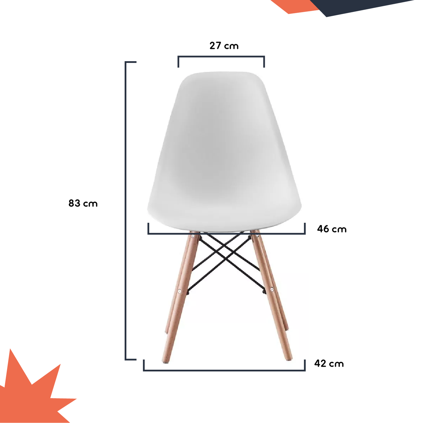 SMAK Set Silla Eames blanco - 4 Piezas