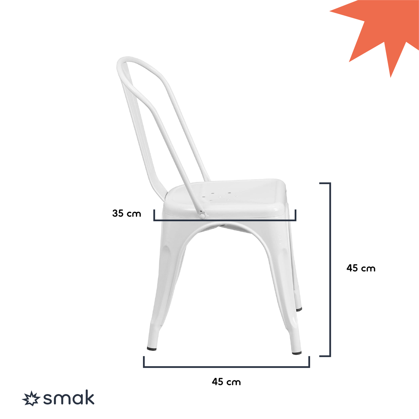 SMAK Set Silla Tolix Blanco - 4 Piezas