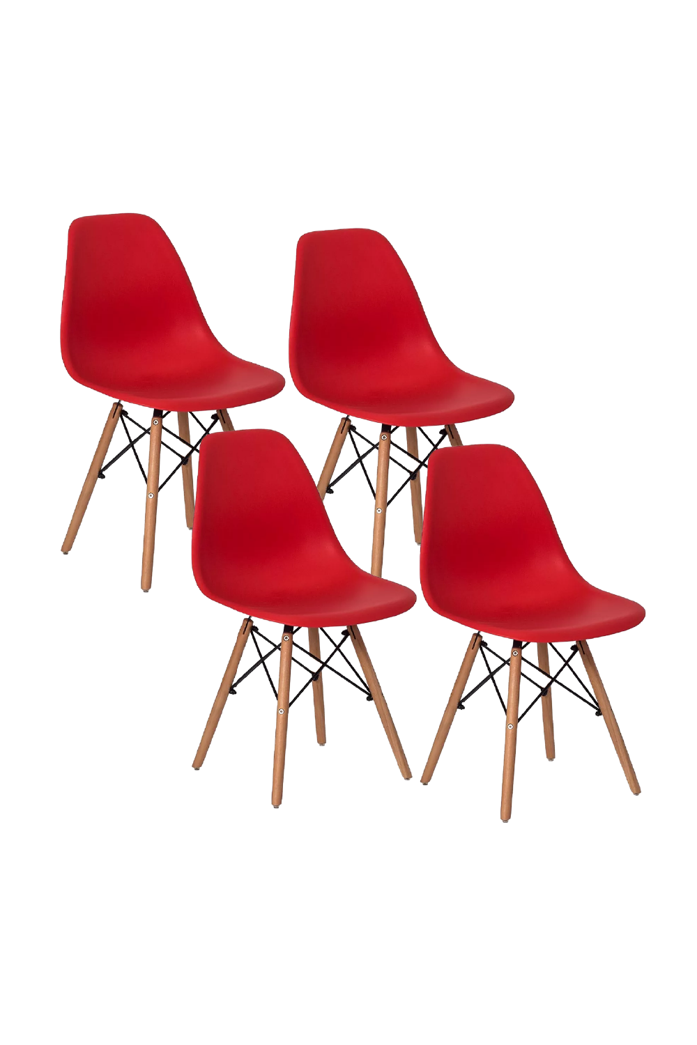 SMAK Set Silla Eames Rojo - 4 Piezas