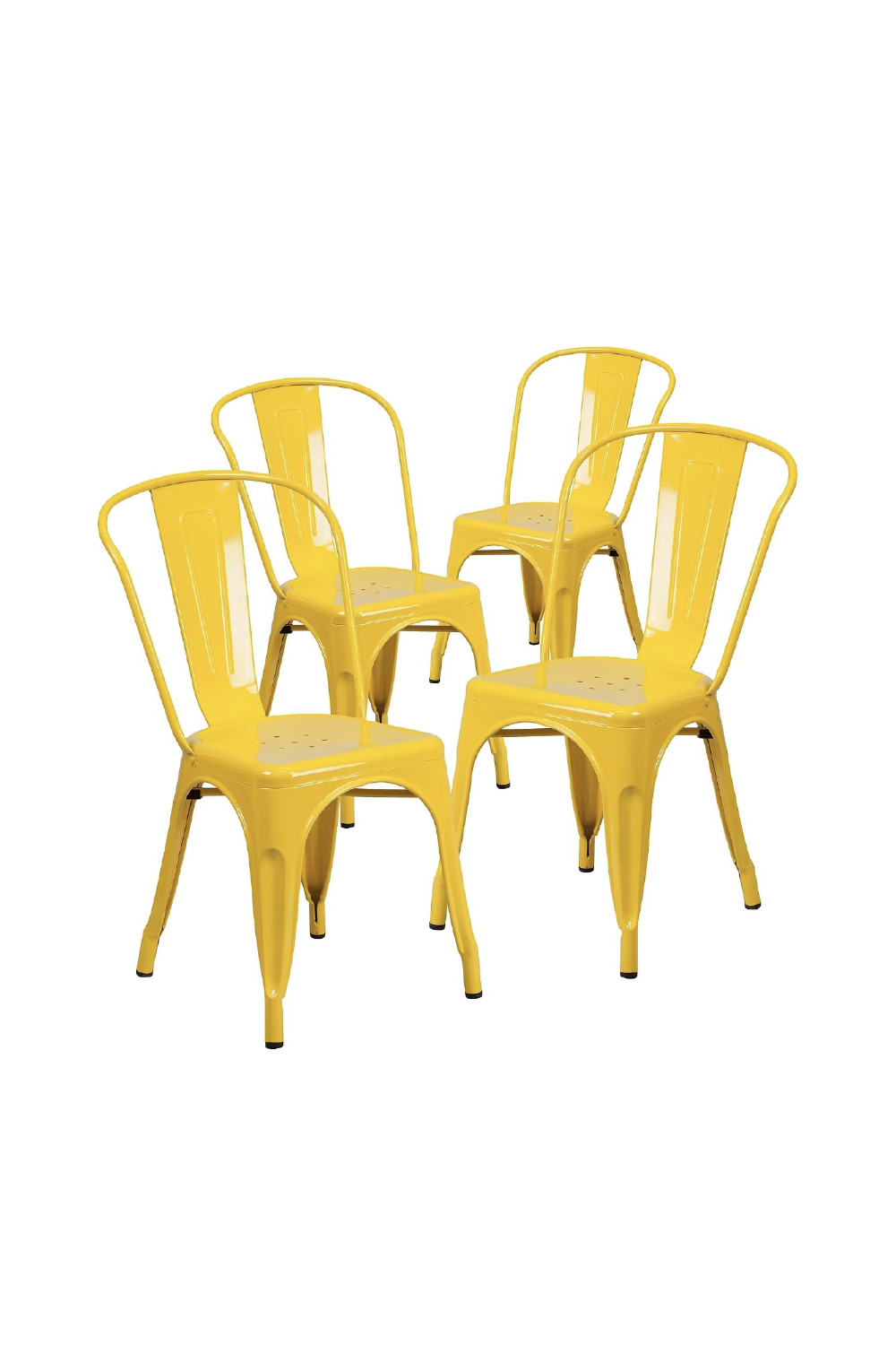 SMAK Set Silla Tolix Amarillo - 4 Piezas