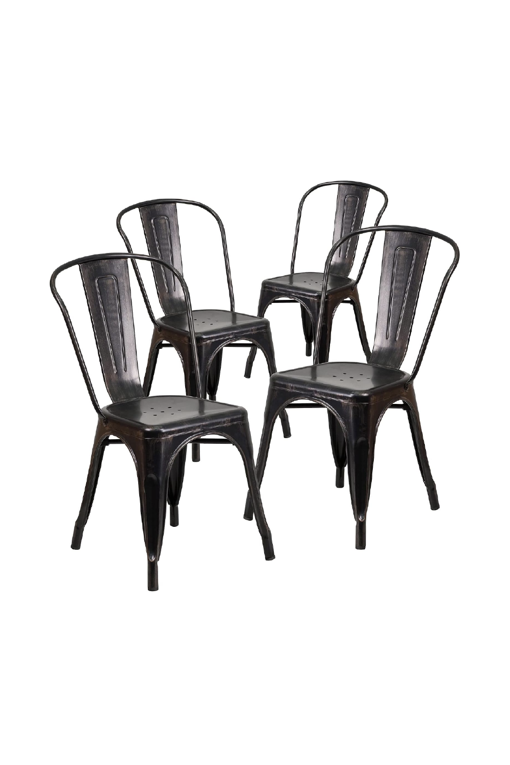 SMAK Set Silla Tolix Negro - 4 Piezas
