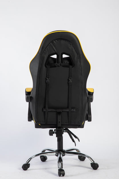 SMAK Silla Gamer Rom Sin Apoya Pies Negro con Amarillo