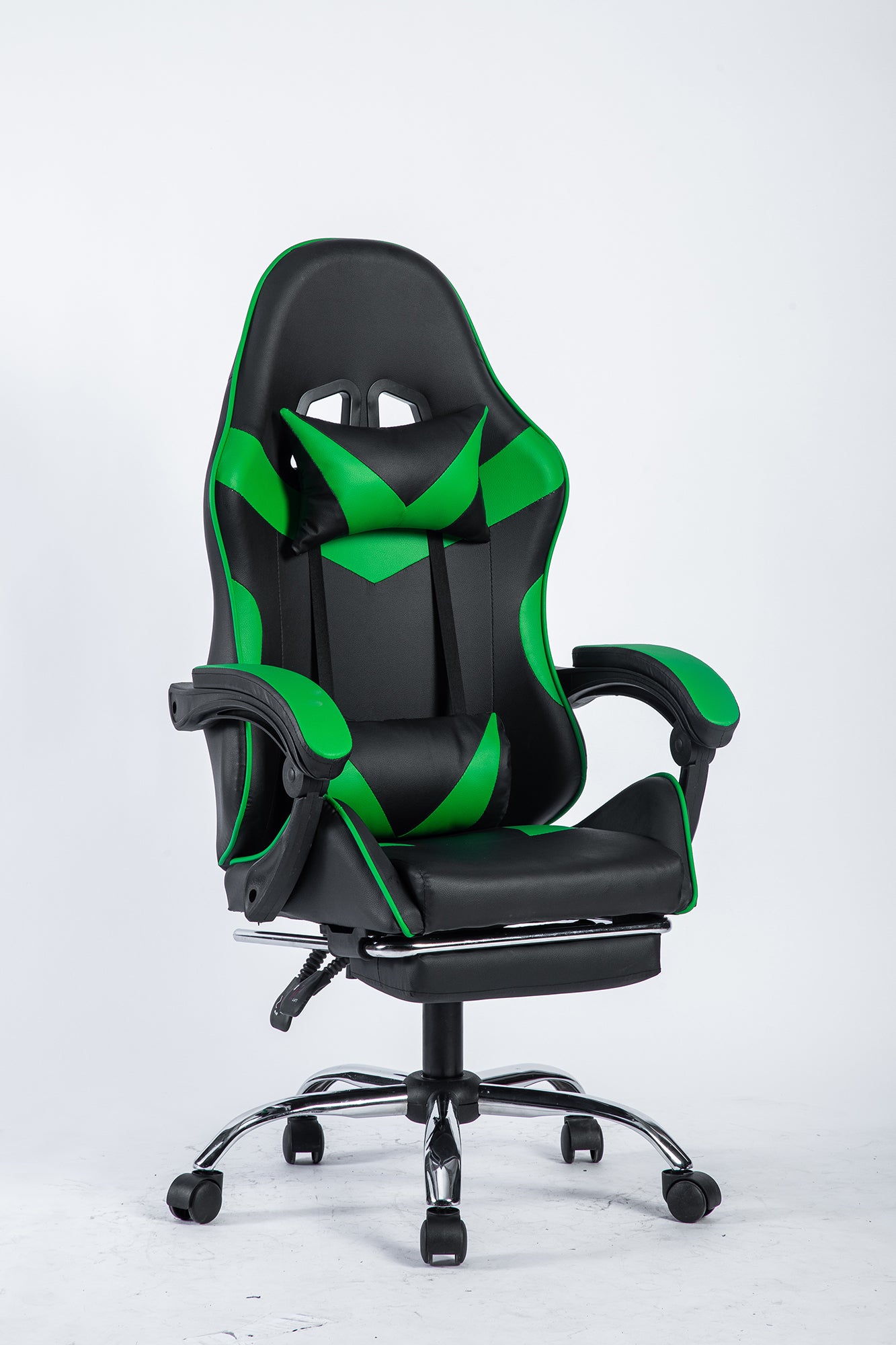 SMAK Silla Gamer Rom Con Apoya Pies Negro con Verde