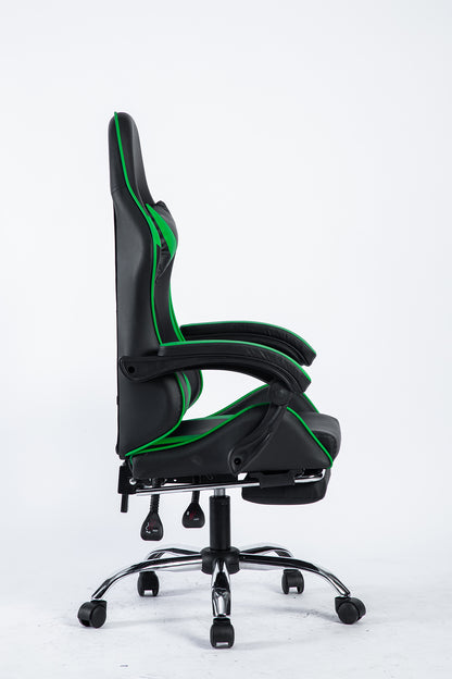 SMAK Silla Gamer Rom Con Apoya Pies Negro con Verde