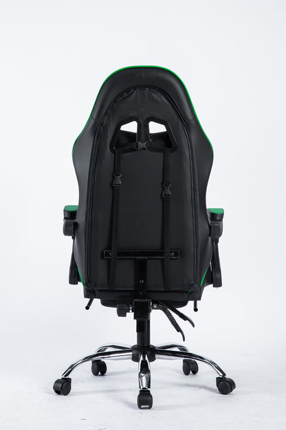 SMAK Silla Gamer Rom Con Apoya Pies Negro con Verde