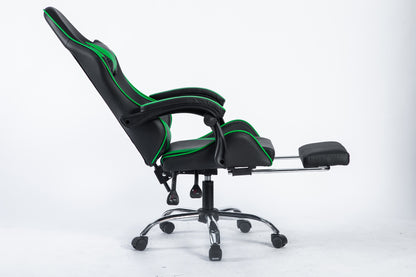 SMAK Silla Gamer Rom Con Apoya Pies Negro con Verde