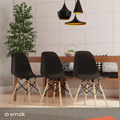 SMAK Set Silla Eames Negra - 4 Piezas